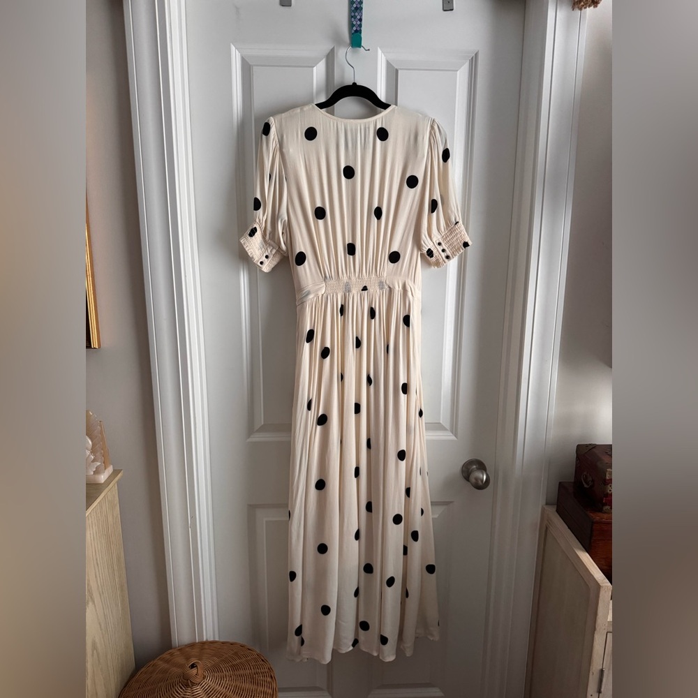 Anthro Maeve white polka dot dress size 8 Anthropologie - Picture 9 of 11